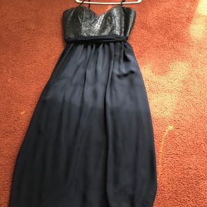 Navy blue sweetheart prom dress